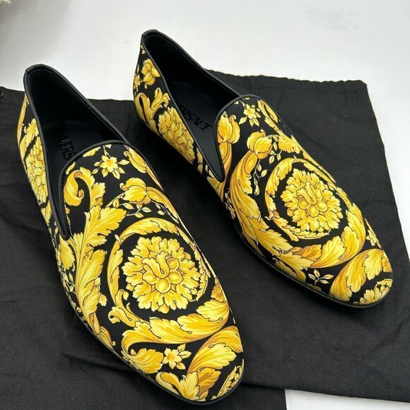 Men’s Versace Barraco satin slippers size 41 made in Italy - Picture 1 of 12